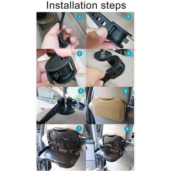 Car Rear Seat Multifunctional Folding Drink Holder - Image 6