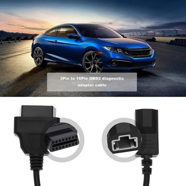 3 Pin to 16 Pin OBD Diagnostic Cable for Honda (Black) - Image 6