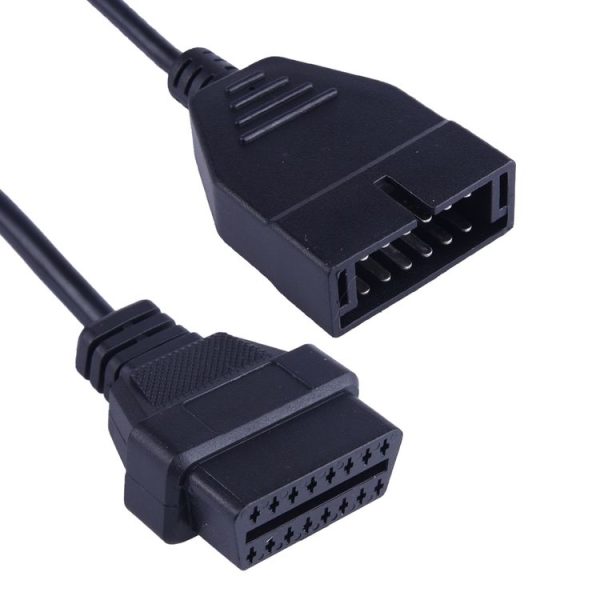12 Pin to 16 Pin OBDII Diagnostic Cable for General Motors, Full Length: 19cm (Black) - Image 3