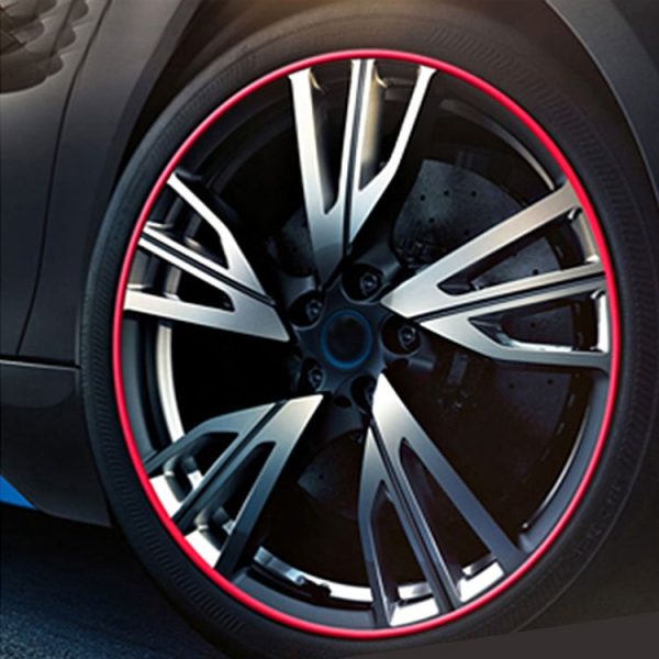Universal Decorative Scratchproof Stickup 8M Flexible Car Wheel Hub TRIM Mouldings Decoration Strip (Red) - Image 4