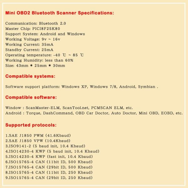 HH OBD ELM327 OBDII V1.5 Bluetooth Advanced Scan Tool Wireless Fuel Speed Diagnostic Tool - Image 9