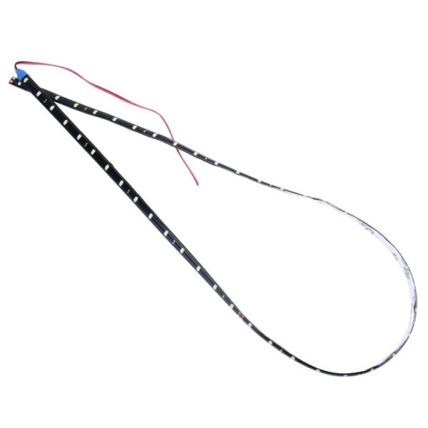 5PCS 90cm 45 LED Waterproof Flexible Car Strip Light, DC 12V (Orange Light) - Image 2