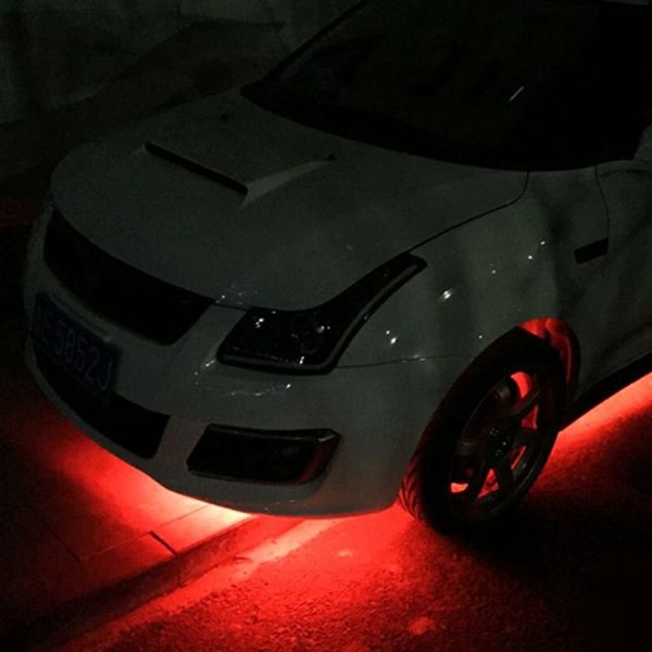 5PCS 90cm 45 LED Waterproof Flexible Car Strip Light, DC 12V (Orange Light) - Image 6