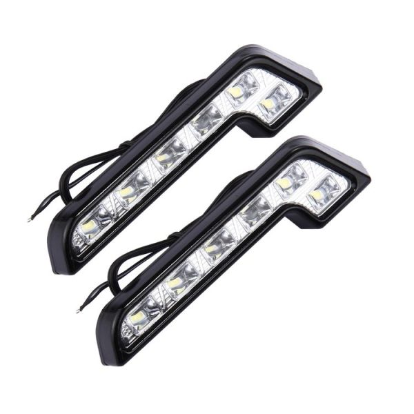 2 PCS High Power Car White Light 6 SMD 5050 LED Daytime Running Light for Cars - Image 2
