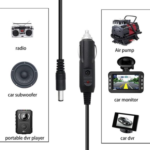 2A 5.5 x 2.1mm DC Power Supply Adapter Plug Coiled Cable Car Charger, Length: 40-140cm - Image 4