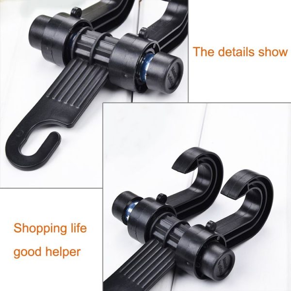 2pcs KANEED Car Vehicle Multi-functional Seat Headrest Bag Hanger Hook Holder Seat Headrest Hanger Hanging Holder Double Hooks (Black) - Image 4