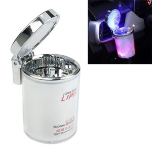 Portable 7 Color LED Light Car Automobile Ashtray Cigarette Holder, Size: 66 x 99 mm (White)