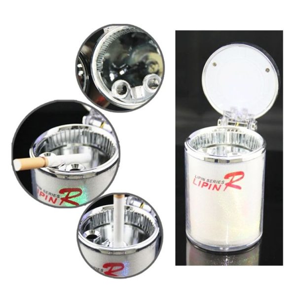 Portable 7 Color LED Light Car Automobile Ashtray Cigarette Holder, Size: 66 x 99 mm (White) - Image 2