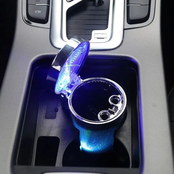 Portable 7 Color LED Light Car Automobile Ashtray Cigarette Holder, Size: 66 x 99 mm (White) - Image 5