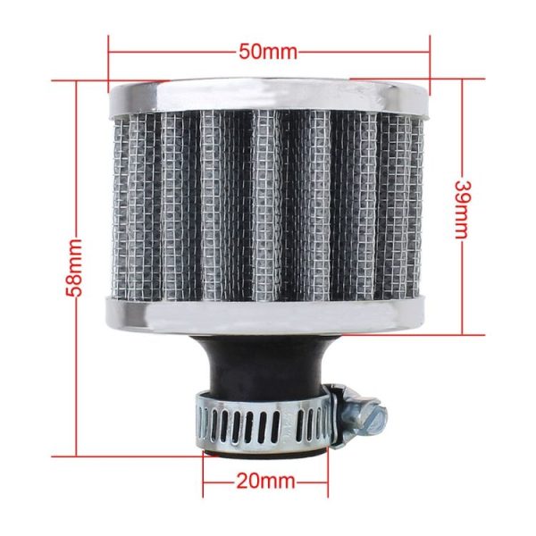 MZ 50mm Universal Mushroom Head Style Air Filter for Car (Silver) - Image 6