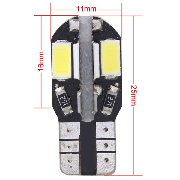 10 PCS T10 4W 280LM White Light 8 LED SMD 5630 Canbus Decode Car Clearance Lights Lamp, DC 12V - Image 3