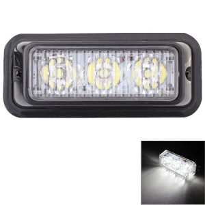 9W 540LM 6500K 3-LED White Light Wired Car Flashing Warning Signal Lamp, DC12V, Wire Length: 95cm