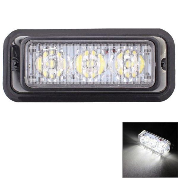 9W 540LM 6500K 3-LED White Light Wired Car Flashing Warning Signal Lamp, DC12V, Wire Length: 95cm