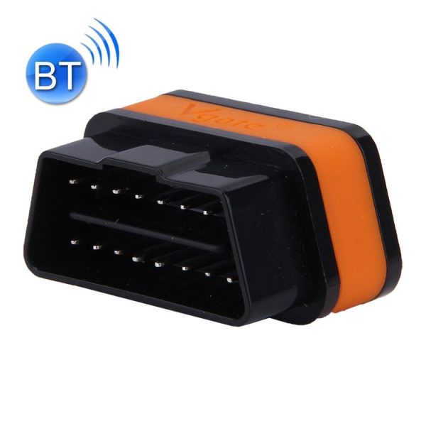 Vgate iCar II Super Mini ELM327 OBDII Bluetooth V3.0 Car Scanner Tool, Support Android OS, Support All OBDII Protocols (Orange + Black)