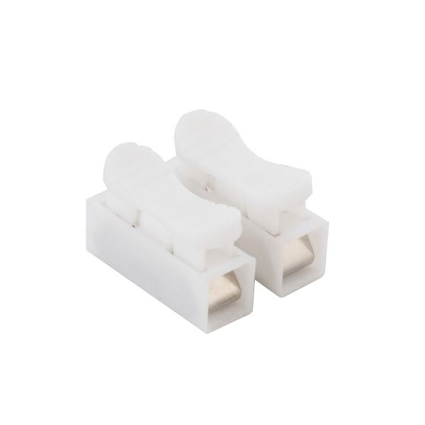 100 PCS 2 Way Push Quick Cable Connector Terminal Wiring Terminal 220V 2A (White) - Image 2