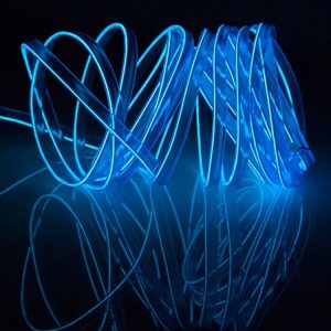 EL Cold Blue Light Waterproof Flat Flexible Car Strip Light with Driver for Car Decoration, Length: 5m (Blue)