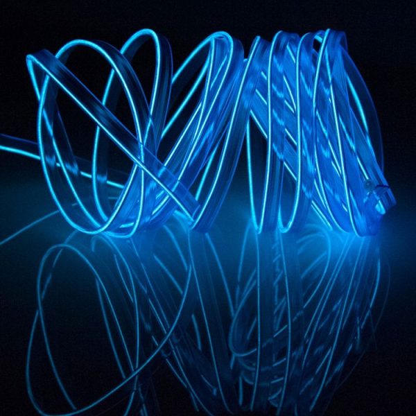EL Cold Blue Light Waterproof Flat Flexible Car Strip Light with Driver for Car Decoration, Length: 5m (Blue)