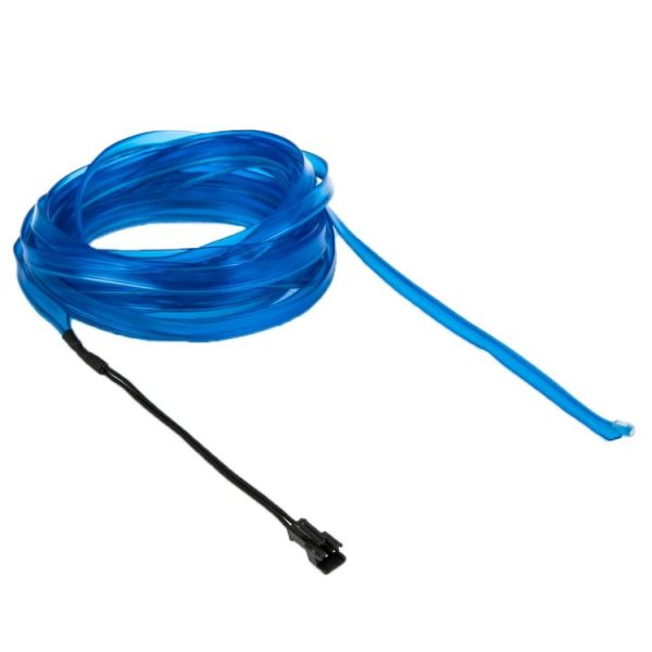 EL Cold Blue Light Waterproof Flat Flexible Car Strip Light with Driver for Car Decoration, Length: 5m (Blue) - Image 2