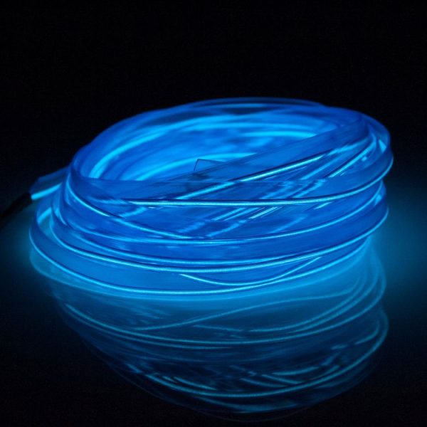 EL Cold Blue Light Waterproof Flat Flexible Car Strip Light with Driver for Car Decoration, Length: 5m (Blue) - Image 5