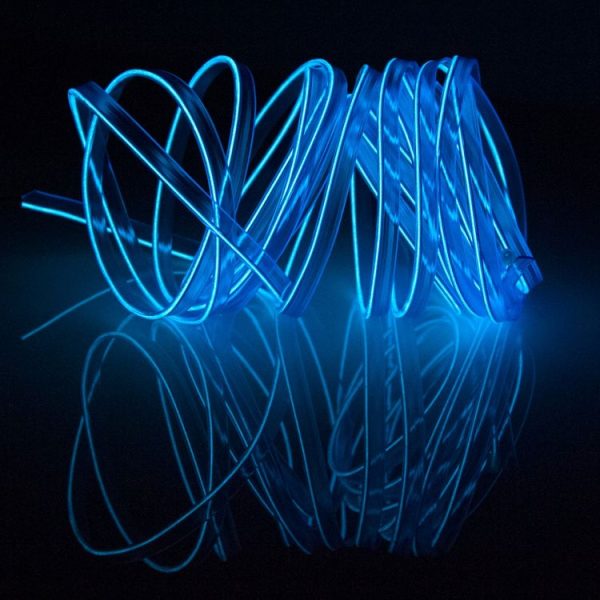 EL Cold Blue Light Waterproof Flat Flexible Car Strip Light with Driver for Car Decoration, Length: 5m (Blue) - Image 6