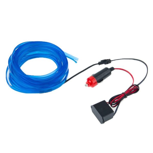 EL Cold Blue Light Waterproof Flat Flexible Car Strip Light with Driver for Car Decoration, Length: 5m (Blue) - Image 7