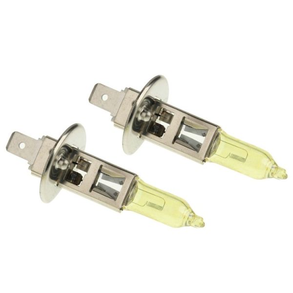 2 X H1 HOD Halogen Bulbs 12V 100W 2400 LM 3500K Yellow Light Headlights - Image 2