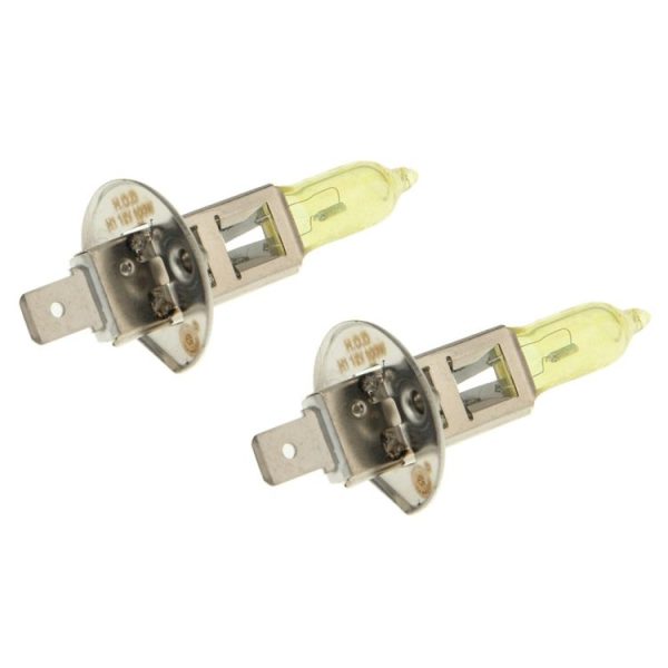 2 X H1 HOD Halogen Bulbs 12V 100W 2400 LM 3500K Yellow Light Headlights - Image 3