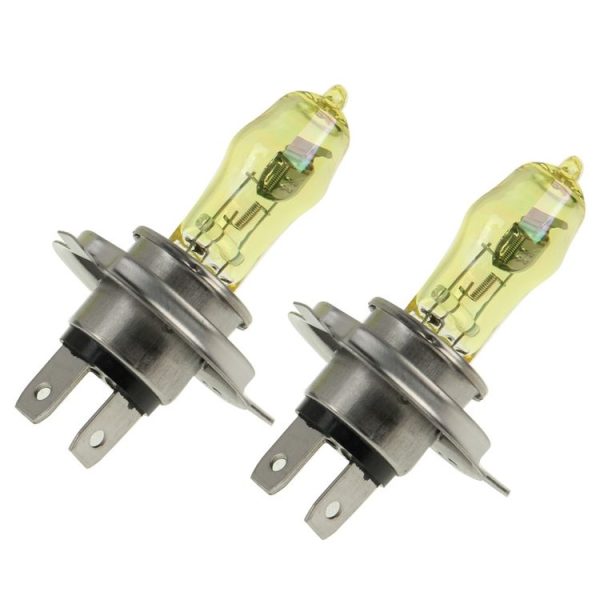 2 X H4 HOD Halogen Bulbs 12V 100W 2400 LM 3500K Yellow Light Headlights - Image 3