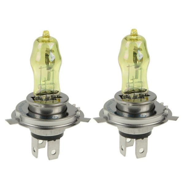 2 X H4 HOD Halogen Bulbs 12V 100W 2400 LM 3500K Yellow Light Headlights - Image 4