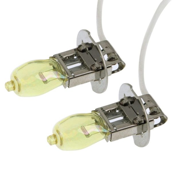 2 X H3 HOD Halogen Bulbs 12V 100W 2400 LM 3500K Yellow Light Headlights - Image 2
