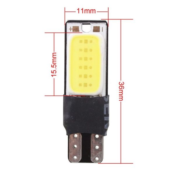 2 PCS T10 6W 180LM White Light Double-Faced 2 COB LED Decode Canbus Error-Free Car Clearnce Reading Lamp, DC 12V - Image 5