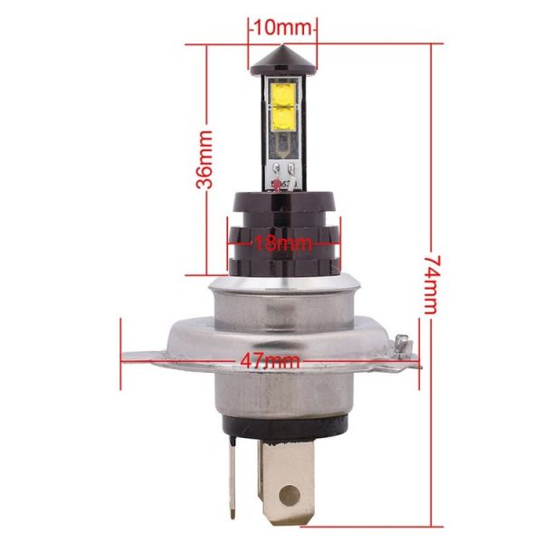 H4 20W 800LM White Light 4 CREE XT-E LED Car Daytime Running Light Headlight Bulb, DC 12-24V - Image 5