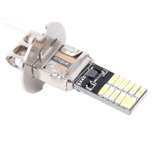 2 PCS H3 4.8W 720LM 6500K White Light 24 LED SMD 4014 Error-Free Canbus Car Clearance Lights Lamp, DC 12V - Image 4