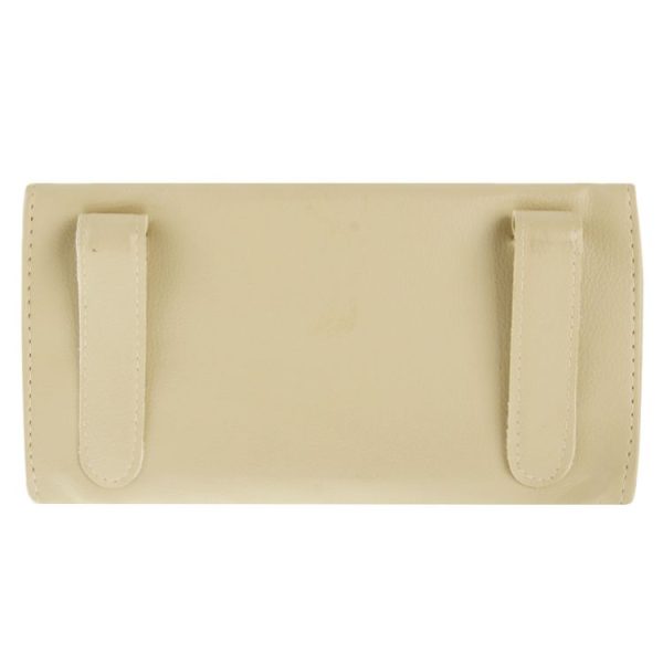 Elegant PU Leather Car Sun Visor Tissue Paper Holder Dispenser Box (Beige) - Image 3