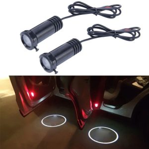 Car Door LED Laser Welcome Decorative Light, LED Laser for BMW Logo (Pair) (Black)