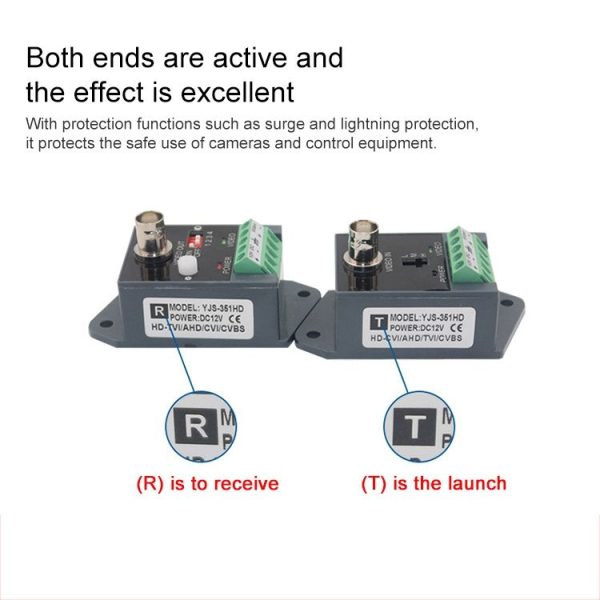 Active CCTV UTP Twisted Pair Video Balun Transmitter and Receiver - Image 5