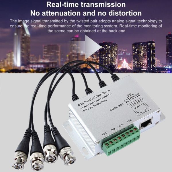 4 CH UTP Passive Video Balun, CCTV Via Twisted Pairs - Image 6
