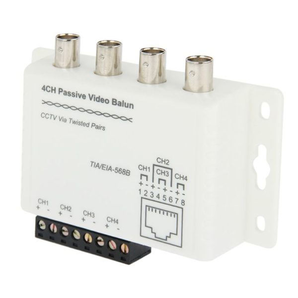 4 CH Passive UTP Video Balun / CCTV Via Twisted Pairs - Image 2