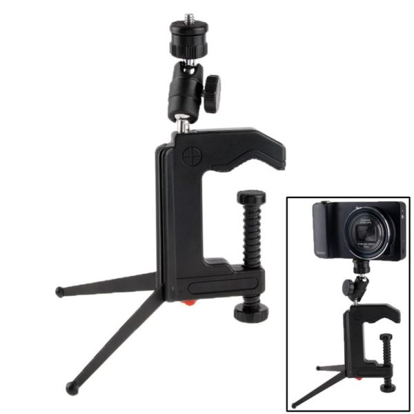 Portable Multi-Function Folding Clamp Tripod for Mini Card Digital Camera (Black) - Image 2
