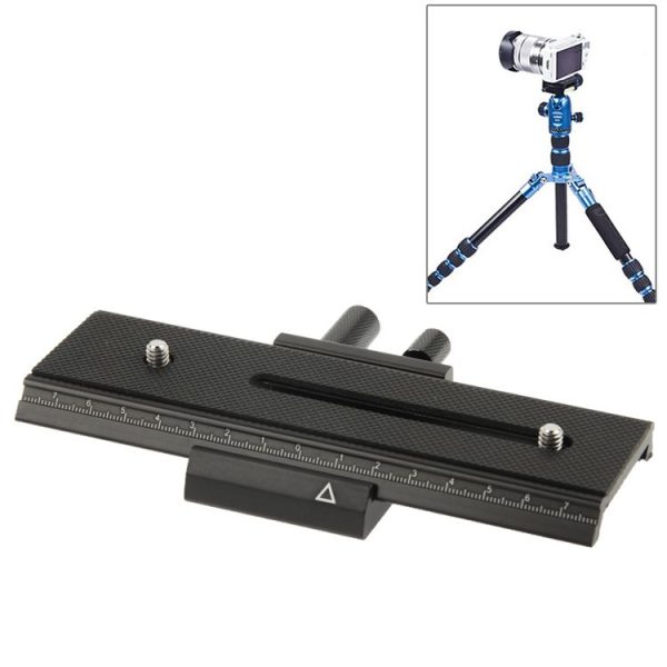 2-way Macro Focus Rail Slider Long-type Tripod Head Plate (Black) - Image 2