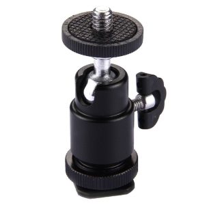Aluminum Alloy Hot Shoe Tripod Heads, 1 / 4 inch Male Screw Adapter