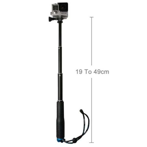 Handheld 49cm Extendable Pole Monopod with Screw for GoPro, Insta360, DJI and Other Action Cameras (Blue) - Image 5