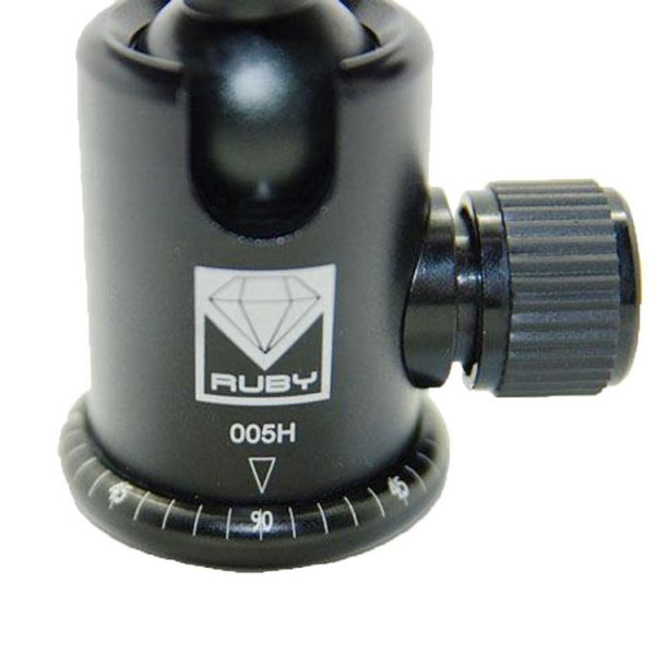 RUBY 005H Aluminium Magnesium Alloy Tripod Ball Head with Quick Release Plate Adapter (Black) - Image 5