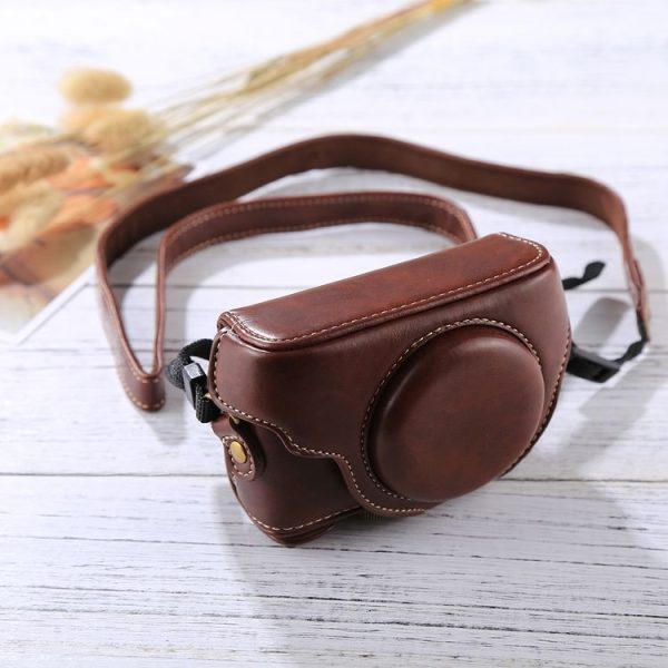Retro Style PU Leather Camera Case Bag with Strap for Sony RX100 M3 / M4 / M5 (Coffee) - Image 3