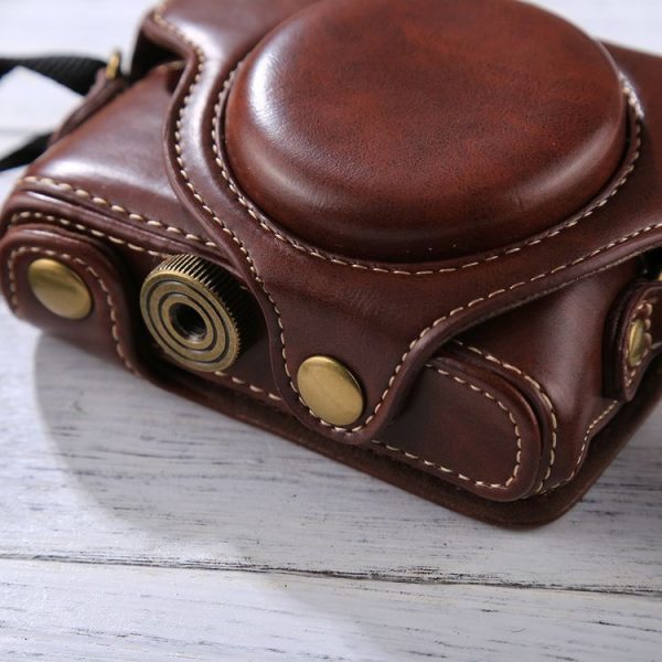 Retro Style PU Leather Camera Case Bag with Strap for Sony RX100 M3 / M4 / M5 (Coffee) - Image 7