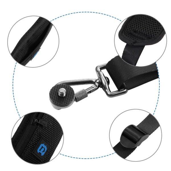 Quick Release Anti-Slip Soft Pad Nylon Single Shoulder Camera Strap with Metal Hook for SLR / DSLR Cameras (Black) - Image 5