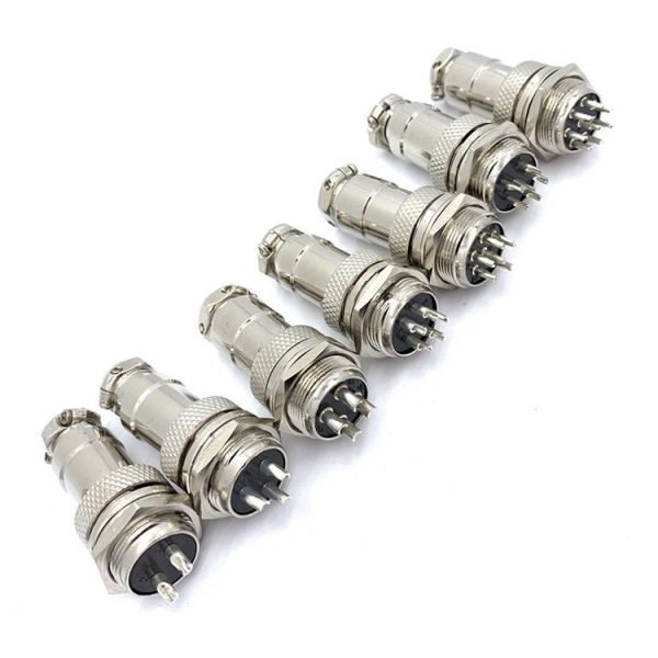16mm 2-Pin GX16 Aviation Plug Socket Connector (5 Pcs in One Package, the Price is for 5 Pcs) (Silver) - Image 3