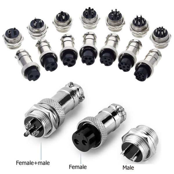 16mm 2-Pin GX16 Aviation Plug Socket Connector (5 Pcs in One Package, the Price is for 5 Pcs) (Silver) - Image 4