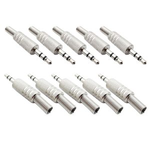 JL0037 3.5mm Audio Jack Connector (10 Pcs in One Package, the Price is for 10 Pcs) (Silver)