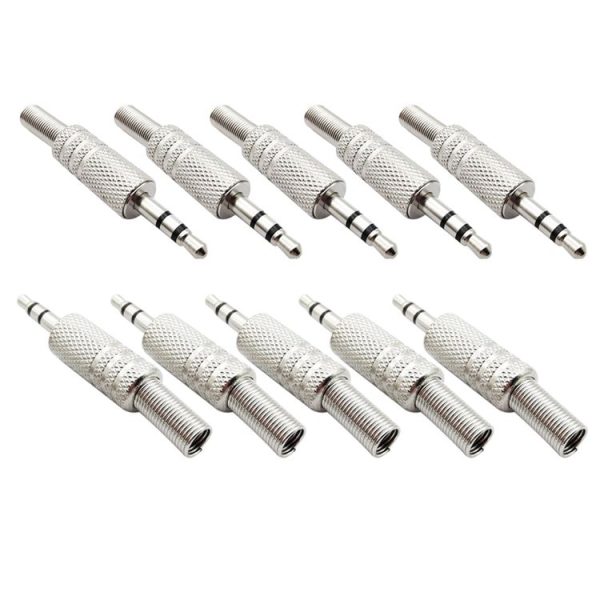 JL0037 3.5mm Audio Jack Connector (10 Pcs in One Package, the Price is for 10 Pcs) (Silver)